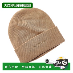 美国奥莱直发 棕色 自营Vince细罗纹双层袖 口针织帽