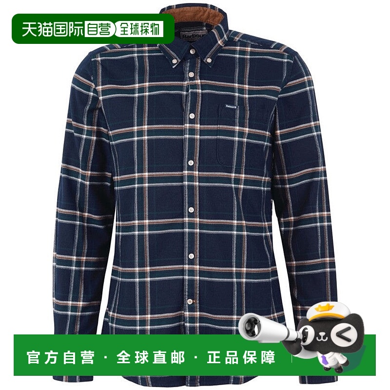 自营barbourLong-Sleeve Plaid Shirt With Button-Down Collar -