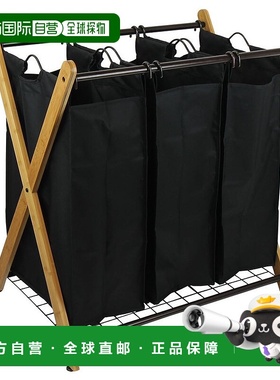 自营 Oceanstar X-Frame Bamboo 3 袋洗衣分拣机，青铜 美国奥莱