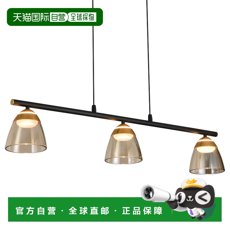 自营vonnRoma VAC3293BL 36 英寸 3 灯高度可调吊灯集成 LED 黑色