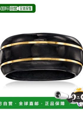 自营 Ross-Simons 黑色翡翠戒指配 14kt 黄金 黑色 美国奥莱直发