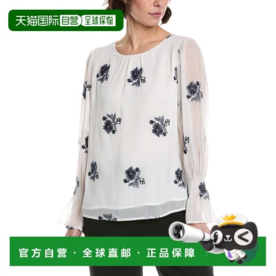 自营CeCe Smocked Cuff Blouse - white 美国奥莱直发