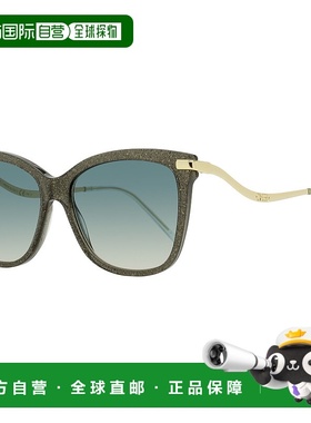 自营 Jimmy Choo女式长方形Steff太阳镜P4GI4灰色闪光55mm-P4GI4