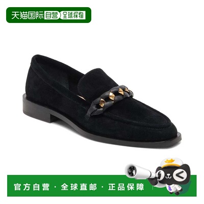 自营Dolce Vita Sallie平底鞋女士玛瑙绒面革Moc鞋头HTAT1091-黑