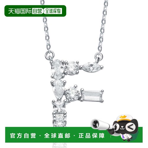 自营geneviveSterling Silver White Gold Plated with Clear Cub