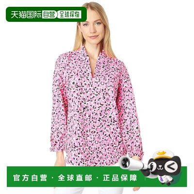 自营Lilly Pulitzer Sherida顶级女式粉红色Topaz我喜欢的Spot衬J