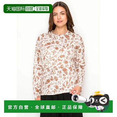 自营yal new yorkRust Floral Print Cotton Top - rust 美国奥莱