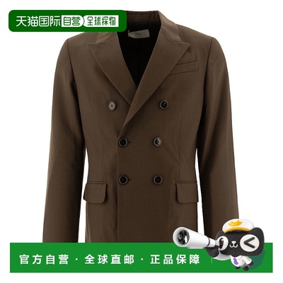 1h可退 香港直邮潮奢 Ami Paris 男士 羊毛华达呢双排扣西装外套