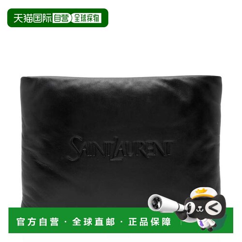 自营saint laurent圣罗兰羔羊皮标志蓬松袋-黑色 美国奥莱直发