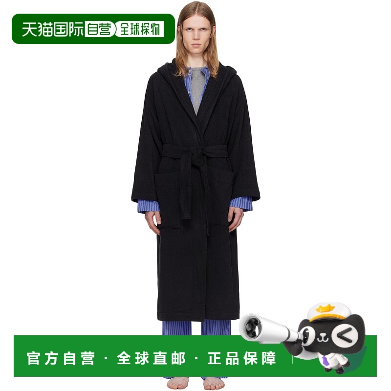 1h可退 香港直邮潮奢 Tekla 男士 黑色 Terry Hooded 浴袍 HBTH5