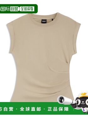 自营bossRolled-cuff slim-fit T-shirt in mercerised cotton -