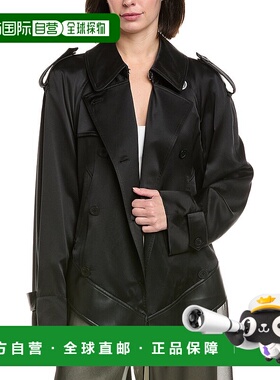 自营Helmut Lang Scarf Silk Trench Coat - black 美国奥莱直发