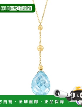 自营Ross-Simons 瑞士蓝托帕石 Y 型项链 14kt 黄金 - 20 英寸 【