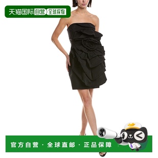 Taffeta Sleeveless Mini Dress 美 自营Marchesa black Notte