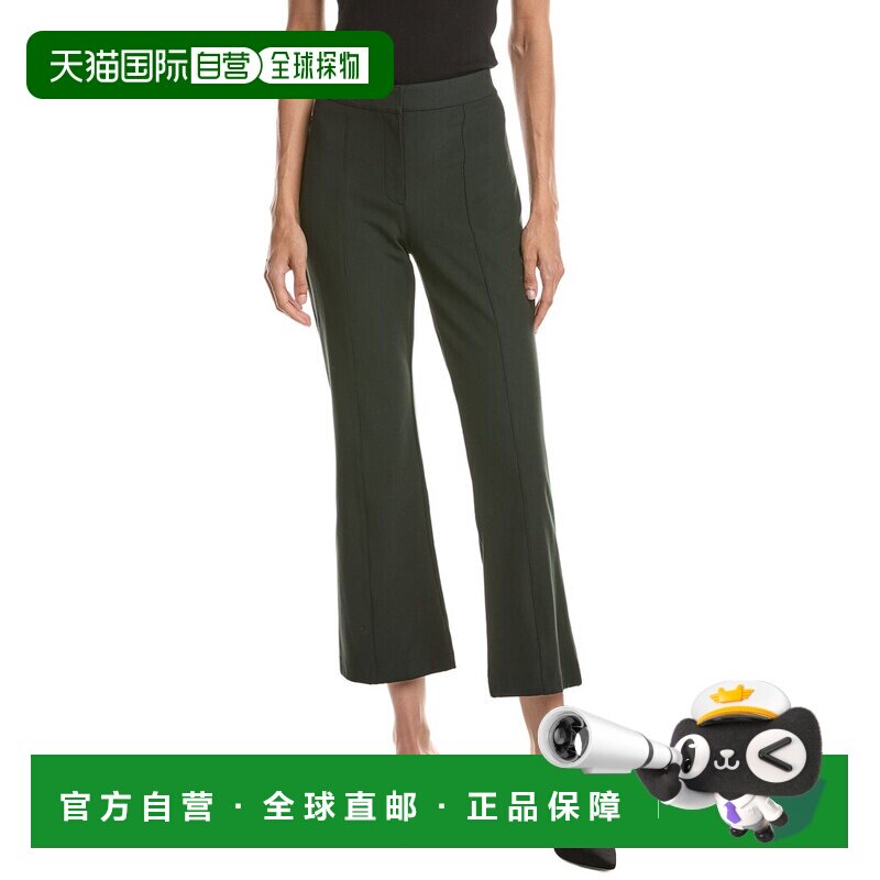 自营theory理论缝踢裤-绿色 美国奥莱直发西装裤女裤直筒裤图片