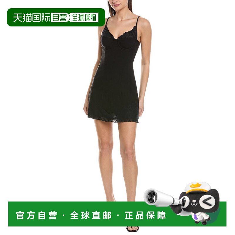 自营weworewhatWewore什么蕾丝迷你紧身连衣裙-黑色 美国奥莱直发