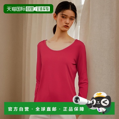 自营 angel紫红色汤匙领上衣 - 紫红色 美国奥莱直发