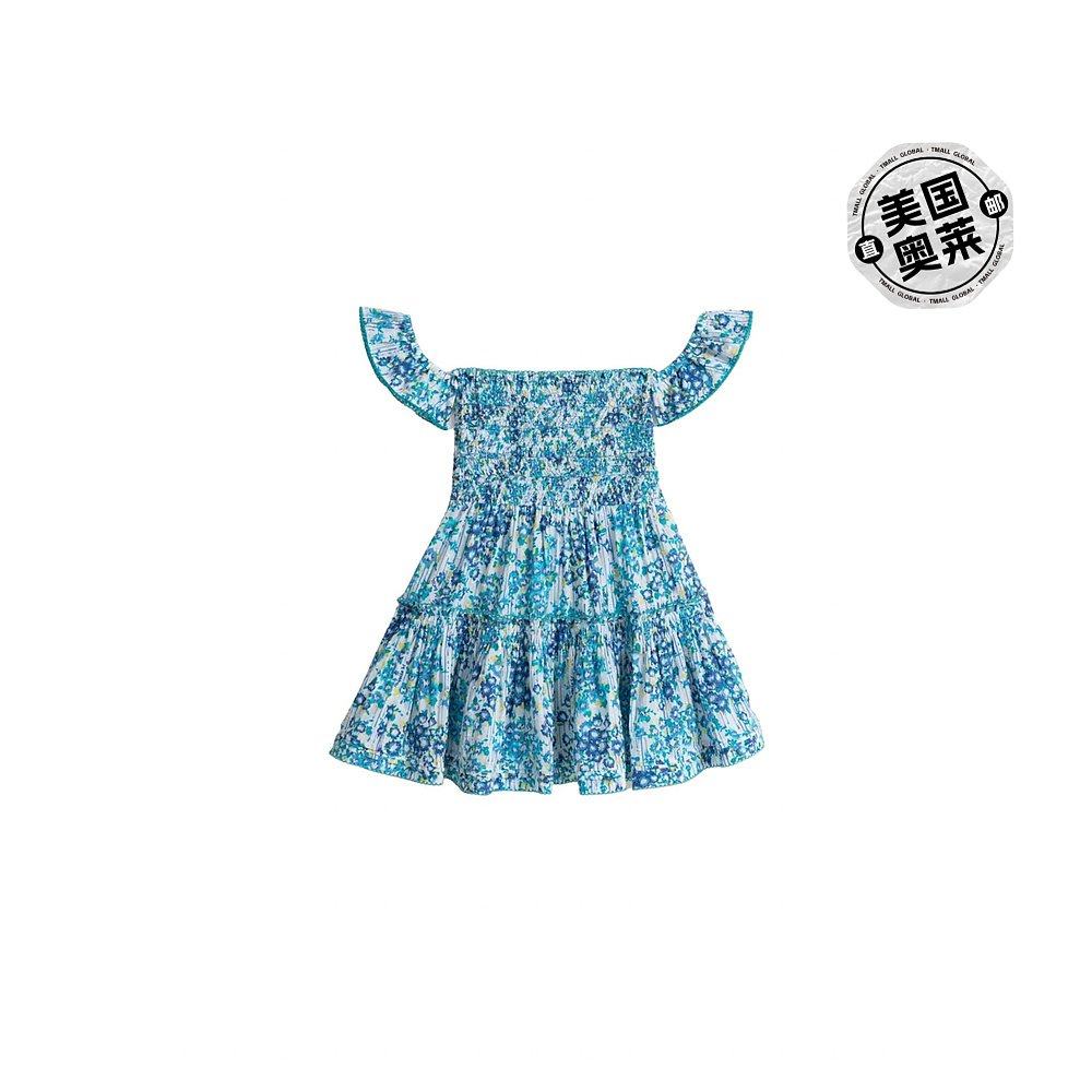 poupette st barth儿童迷你连衣裙 aurora 蓝色水彩画 - 蓝色水彩