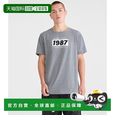 自营Aeropostale 1987 Box Logo Applique Graphic Tee - medium