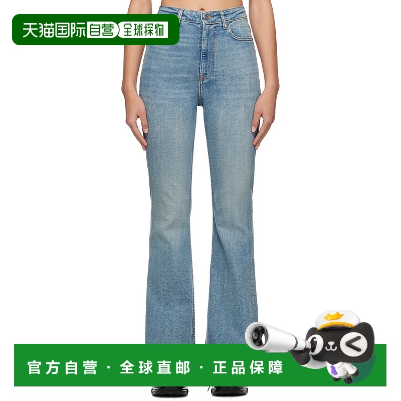 香港直邮潮奢 GANNI 甘尼 女士 蓝色 Iry 牛仔裤 J1374喇叭高腰