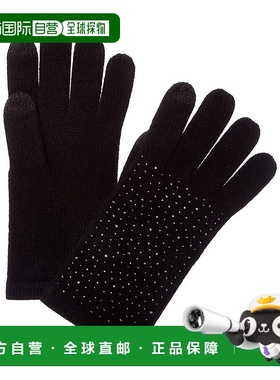 自营sofiacashmere Scattered Heat Set Cashmere Glove - black
