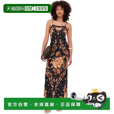 自营FARM Rio Women's Majestic Garden Black Slip Dress - maje