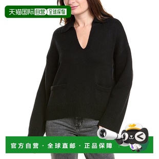 黑色 自营 bone碎骨Danica羊毛和羊绒混纺翻领毛衣 美国奥 rag