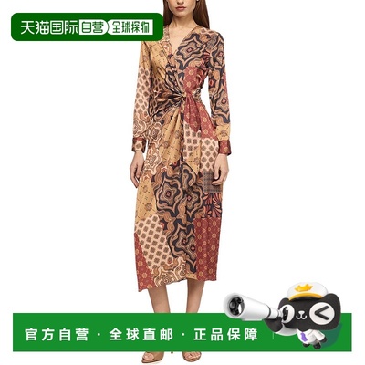 自营MISA Los Angeles Eliza Dress - brown 美国奥莱直发连衣裙