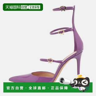自营Gianvito Rossi Purple Patent Leather Ribbon Uptown Pumps