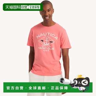 游艇俱樂部錨圖案睡眠 173 自營 男式 teaberry 恤 Nautica