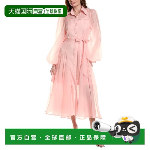 自营Beulah Long Sleeve Midi Dress - pink 美国奥莱直发连衣裙