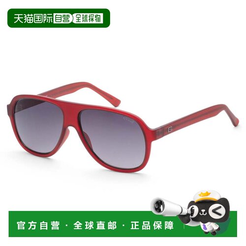 自营Guess Unisex 57 mm Red Sunglasses - matte bordeaux 美国