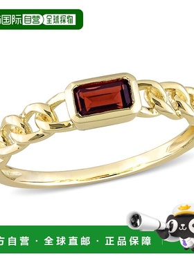 自营 mimi & max1/3 CT TGW 八角形石榴石链环 10k 金戒指 - 红色