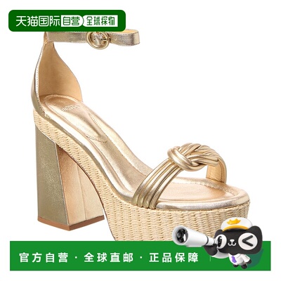 自营 Alexandre Birman Vicky X表带120皮革厚底凉鞋-金色 美国奥