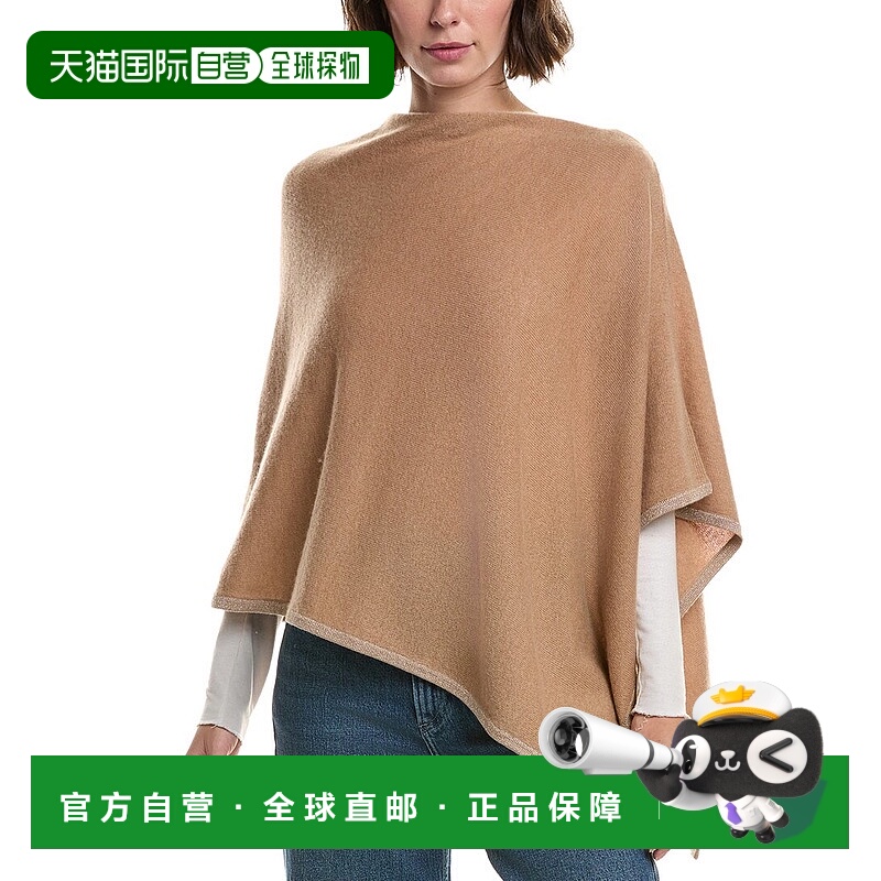 自营sofiacashmere Lurex Tipped Wool & Cashmere-Blend Poncho