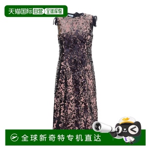 美国奥莱直发 自营 Prada亮片迷笛女式 连衣裙 紫色