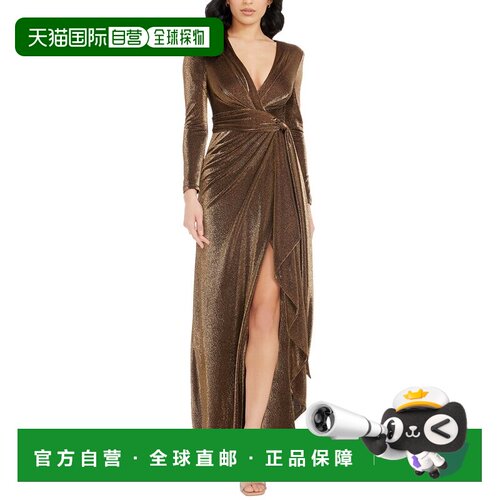 自营Dress The Population Shania Mermaid Gown - gold multi 美