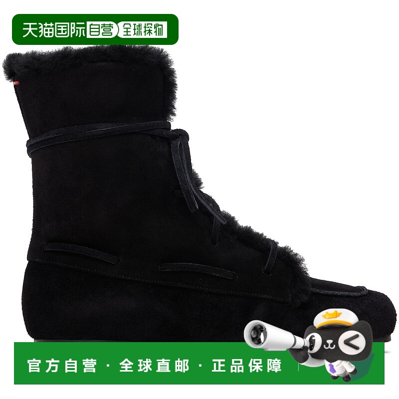 1h可退 香港直邮潮奢 aeyde 女士 黑色 Paul Shearling 踝靴 A11A