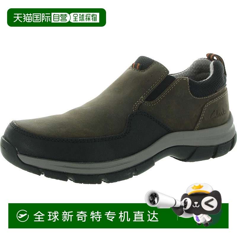 自营clarks26174616男式双色皮革滑套鞋-深棕色皮革 【美国奥莱】