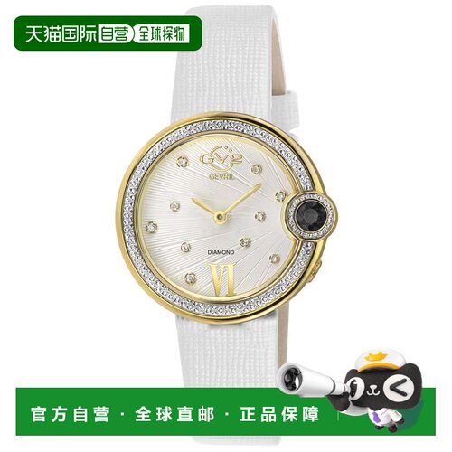 自营GV2 Women's Perugia Diamond Watch, IPRG Case, Silver/Whi