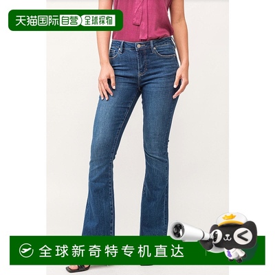 自营 dear john denimRosie Northern Lights中腰喇叭牛仔裤蓝色