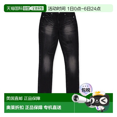 自营 rta黑色复古紧身牛仔裤-黑色 美国奥莱直发直筒裤