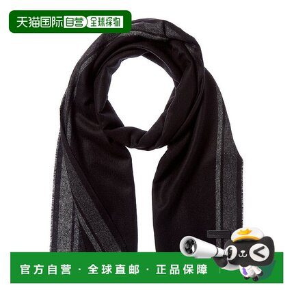自营Bruno Magli Silk & Cashmere-Blend Scarf - black 美国奥莱