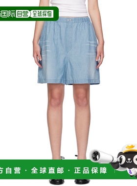 1h可退 香港直邮潮奢 Acne Studios 艾克妮 女士 蓝色徽标印花短