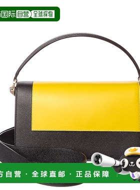 自营 Valextra Swing 中号皮革单肩包 - 黑色 美国奥莱直发斜挎包