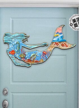 Designocracy 仿古沿海美人鱼墙艺术海滩家居装饰 - 多色 【美国