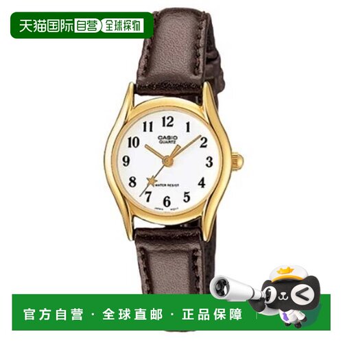 自营Casio Women’s Gold Tone Analog Watch with Tan Leather B