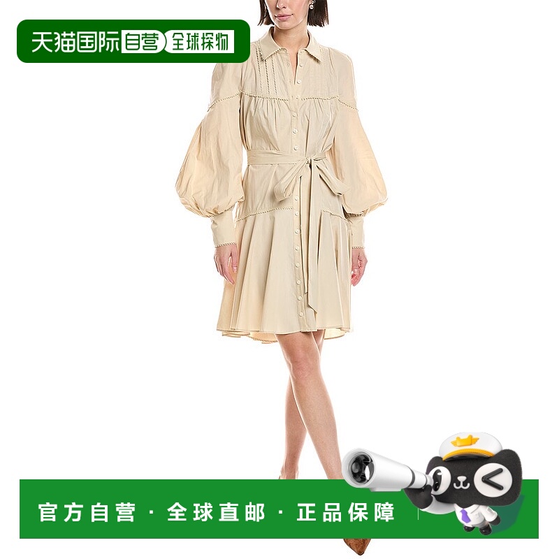 自营Marchesa Notte Poplin Shirtdress - brown 美国奥莱直发