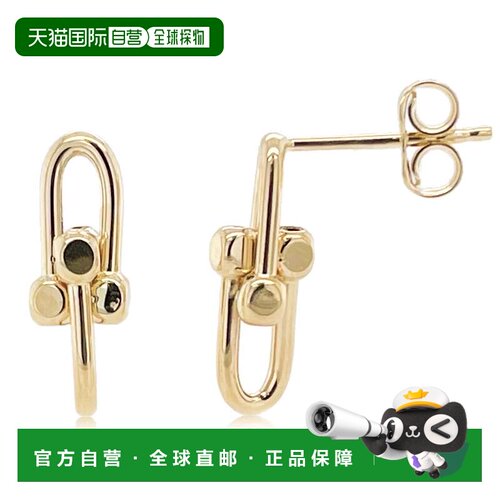 自营sabrina14K Yellow Gold Double Link Earrings - yellow gol