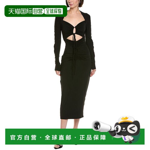 自营LAPOINTE Jersey Fitted Dress - black 美国奥莱直发连衣裙